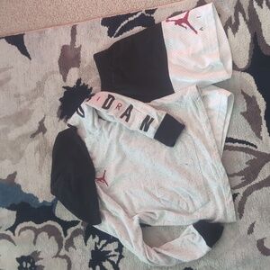 Air Jordon shorts and light weight hoodie. Size kids small